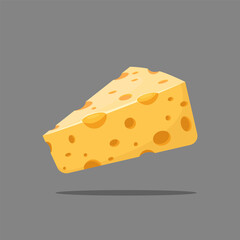 vector illustration of delicious cheese with many holes