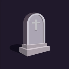 Vector of tombstone with cross symbol