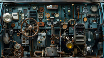 Vintage Van Components: Showcasing A Narrative of Mechanical History and Durability