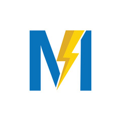 M Electronic Logo Design ,Vector Design 