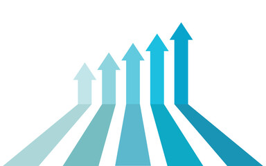 5 arrows going up business competition profit growth