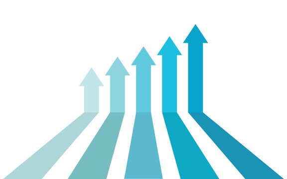 5 arrows going up business competition profit growth