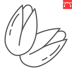 Pistachio line icon, nuts and organic, pistachio vector icon, vector graphics, editable stroke outline sign, eps 10.