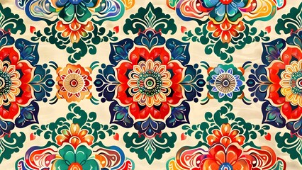 Korea traditional seamless floral pattern