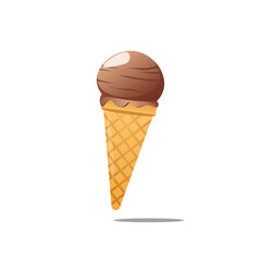 Chocolate ice cream with cone