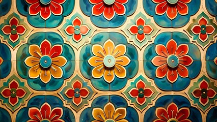 Korea traditional seamless floral pattern