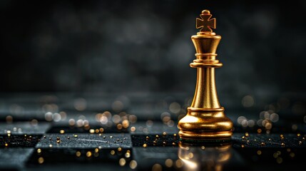 The chess king in gold, commanding the board and symbolizing strategic mastery in business settings