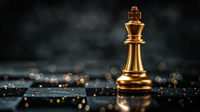 The chess king in gold, commanding the board and symbolizing strategic mastery in business settings