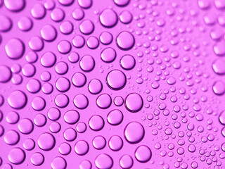 カラフルに染まった水滴(水泡)  ピンク色Ver