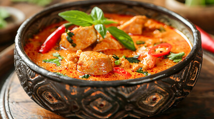 Spicy Chicken Curry in a Bowl