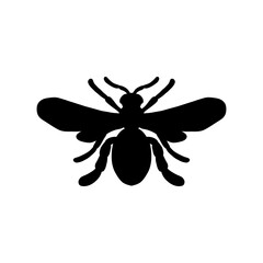 bee silhouette set collection isolated black on white background vector illustration. vector drawing for honey products, package, design.