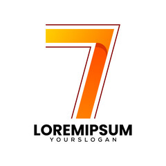 number 7 gradient logo design