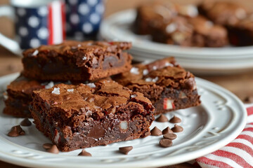 chocolate cake with nuts  on memorial day