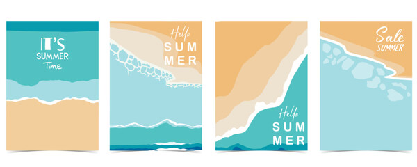 beach background with sea,sand.illustration vector for a4 page design