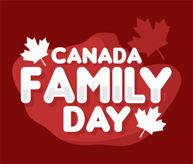 canadian family day on red background