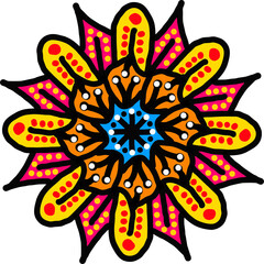 colorful hand drawn flower illustration