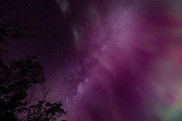 sky with stars and aurora