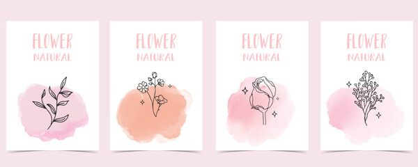 flower background with lavender,rose.illustration vector for a4 page design