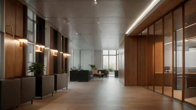 neat room with glass windows