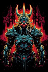 Fototapeta premium Fierce and Powerful Ares the God of War in Vivid Streetwear Ensemble