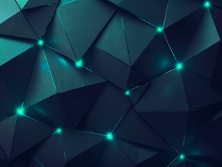 Obraz premium A dark background with triangles and lights.