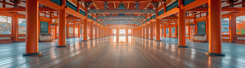 Serene Japanese Hall Interior