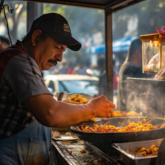 Tacos preparados en las calles de México