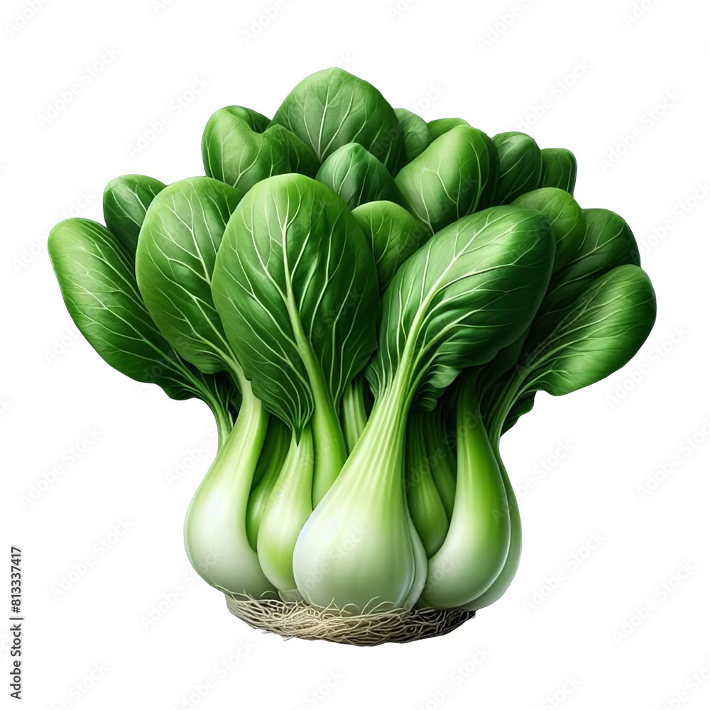 Wall mural fresh bok choy isolated on transparent background