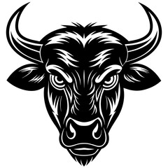 Ox head silhouette vector illustration 