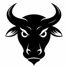 Ox head silhouette vector illustration 