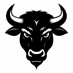 Ox head silhouette vector illustration 