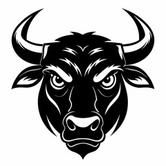 Ox head silhouette vector illustration 