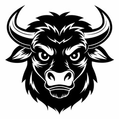 Obraz premium Ox head silhouette vector illustration 