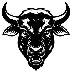 Obraz premium Ox head silhouette vector illustration 