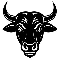 Ox head silhouette vector illustration 