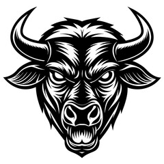 Fototapeta premium Ox head silhouette vector illustration 