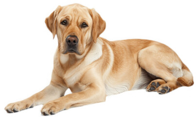 Labrador retriever sit on the ground. gold yellow dog breed.