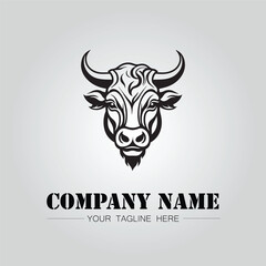 Fototapeta premium Bull Head symbol logo company vector image on the white background 