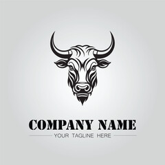 Bull Head symbol logo company vector image on the white background	
