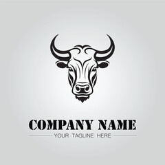 Bull Head symbol logo company vector image on the white background	
