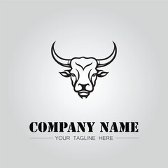Fototapeta premium Bull Head symbol logo company vector image on the white background 