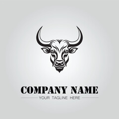 Fototapeta premium Bull Head symbol logo company vector image on the white background 