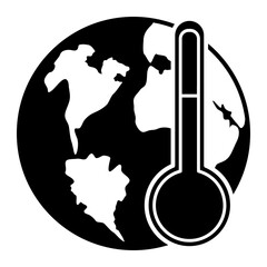 Global warming icon on glyph style. The environment icon on glyph style