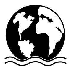 Global warming icon on glyph style. The environment icon on glyph style