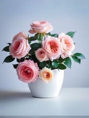 bouquet of roses in a vase, Juliet rose 