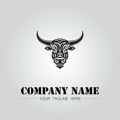Fototapeta premium Bull Head symbol logo company vector image on the white background 