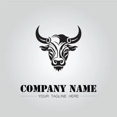 Fototapeta premium Bull Head symbol logo company vector image on the white background 
