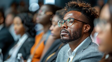 Obraz premium Document a conference professionals discuss the impact of systemic racism on urban development and strategies for equitable housing