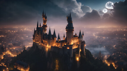 city castle at night