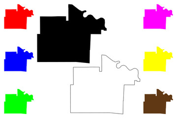 Lincoln County, Arkansas (U.S. county, United States of America,USA, U.S., US) map vector illustration, scribble sketch Lincoln map